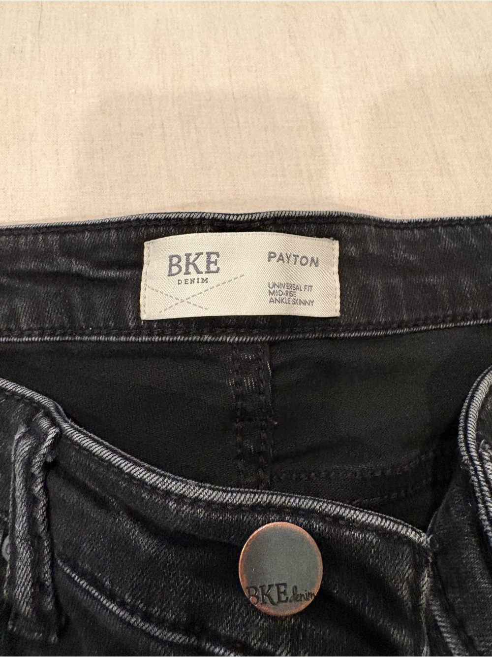 BKE Black Payton Mid-Rise Ankle Skinny Jeans